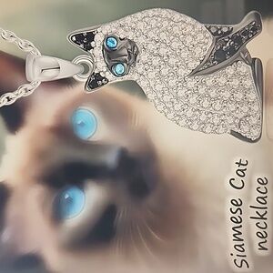 👁😺Siamese 🐈 😻 cat Necklace NWT